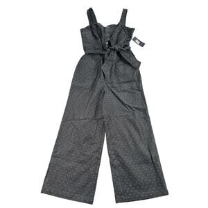 RACHEL Rachel Roy Black Wide-Leg Polka Dot Jumpsuit